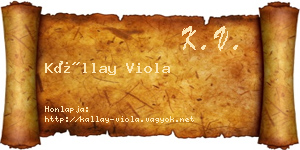 Kállay Viola névjegykártya